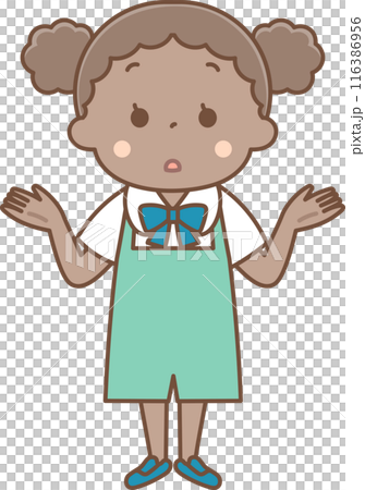 Black girl with hands up pose 116386956