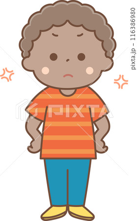 怒っている黒人の男の子 116386980