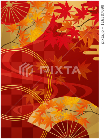 秋の紅葉和風背景 116387099