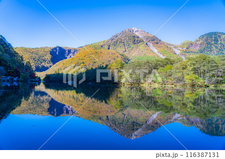 【上高地素材】秋の上高地・焼岳【長野県】 116387131