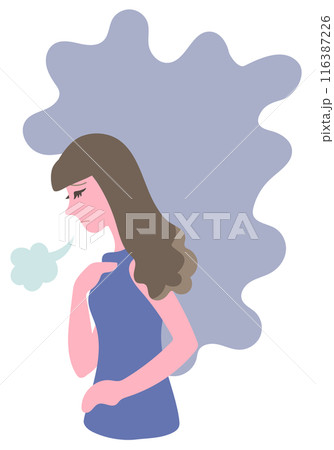 ため息をつく女性とモヤモヤした心象の背景 116387226