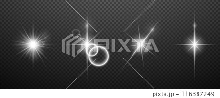 A set of glowing white stars on a dark background. A set of glowing white stars on a dark background. 116387249