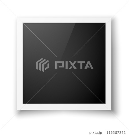 Realistic photo frame with glare on a white background. Realistic photo frame with glare on a white background. 116387251