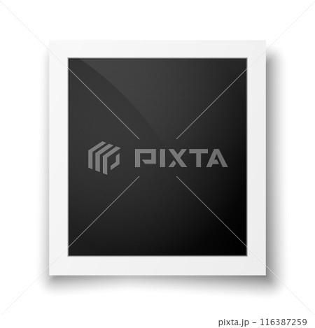 Retro photo frames with white margins on a light background. 116387259