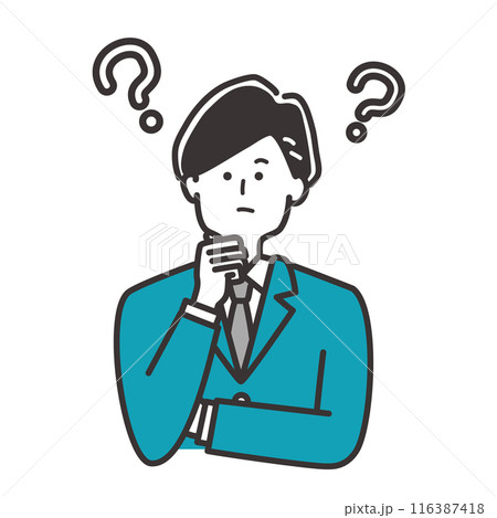 困る・悩むビジネスパーソン（スーツの男性）のイラスト 116387418