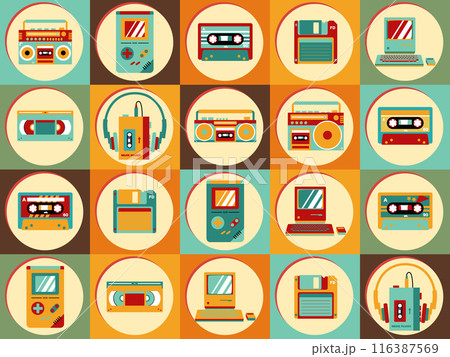 レトロポップなアイコンコレクション-2Dバージョン 116387569