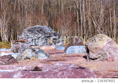 北海道平取町、エトンベア スマノンノ(石の花)の碑公園【11月】 北海道平取町、エトンベア スマノンノ(石の花)の碑公園【11月】 116387601
