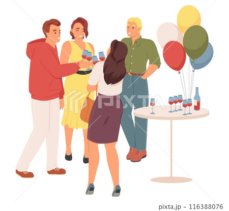Graduation students best friends party vector illustration 116388076