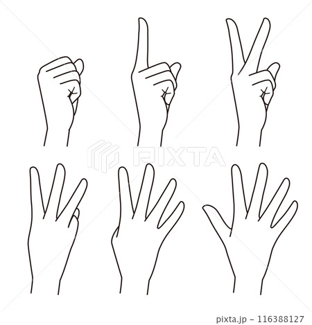 0から5の指の形セット 116388127