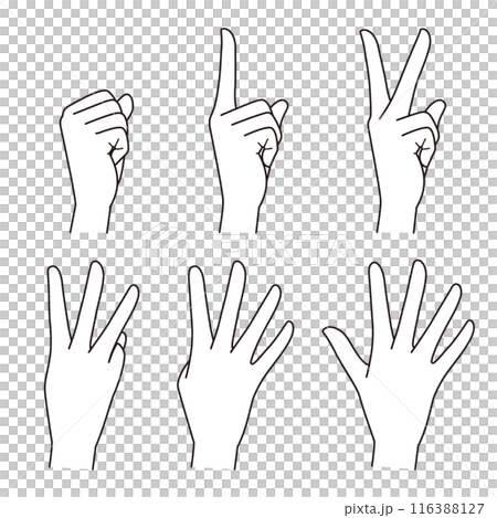 0から5の指の形セット 116388127