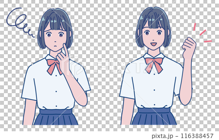 アニメ風女子生徒 悩み・解決 アニメ風女子生徒 悩み・解決 116388457