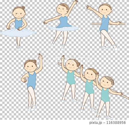 Set of girls dancing ballet 116388956