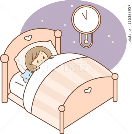 なかなか眠れない女の子 116388957