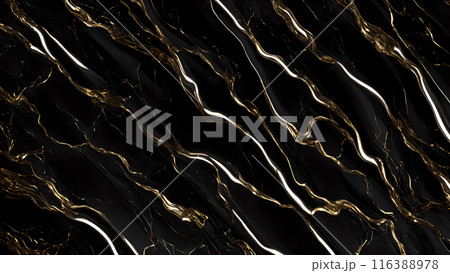 Marble Elegance Polished black marble with subtle golden highlights. 3d background Marble Elegance Polished black marble with subtle golden highlights. 3d background 116388978