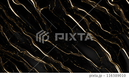Marble Elegance Polished black marble with subtle golden highlights. 3d background  116389010