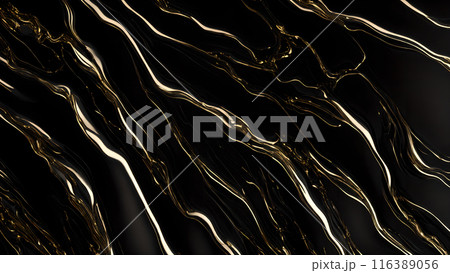 Marble Elegance Polished black marble with subtle golden highlights. 3d background  116389056