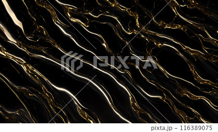 Marble Elegance Polished black marble with subtle golden highlights. 3d background  116389075