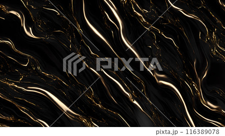 Marble Elegance Polished black marble with subtle golden highlights. 3d background  116389078