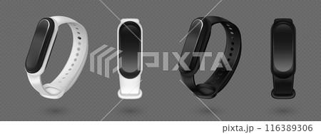 3D smart bands set on transparent background 116389306
