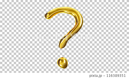 金色の?マーク 立体感・立体的 金色の?マーク 立体感・立体的 116389351