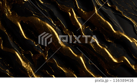 Black marble dusted with fine gold particles. 3d background 116389416