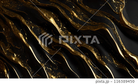 Black marble dusted with fine gold particles. 3d background 116389450