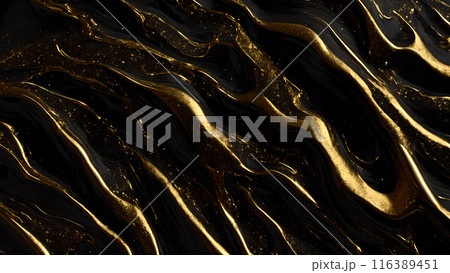Black marble dusted with fine gold particles. 3d background Black marble dusted with fine gold particles. 3d background 116389451