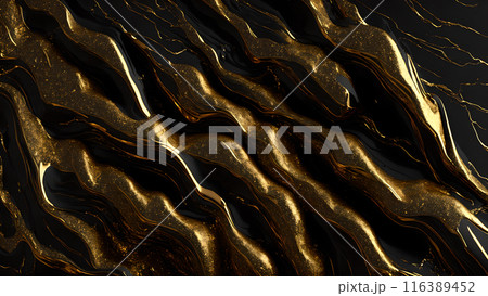 Black marble dusted with fine gold particles. 3d background Black marble dusted with fine gold particles. 3d background 116389452