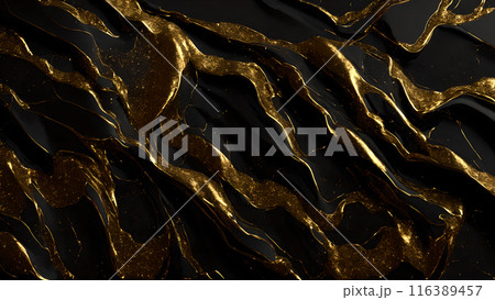 Black marble dusted with fine gold particles. 3d background Black marble dusted with fine gold particles. 3d background 116389457