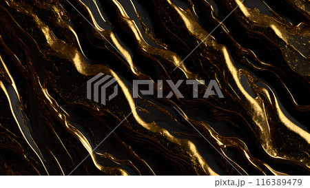 Black marble dusted with fine gold particles. 3d background 116389479