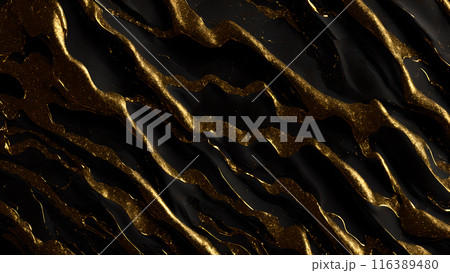 Black marble dusted with fine gold particles. 3d background 116389480