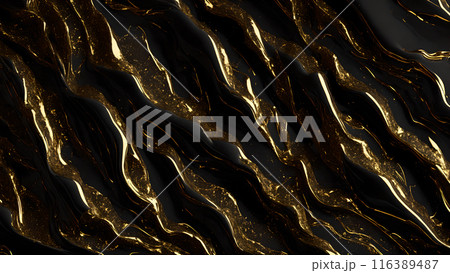 Black marble dusted with fine gold particles. 3d background 116389487