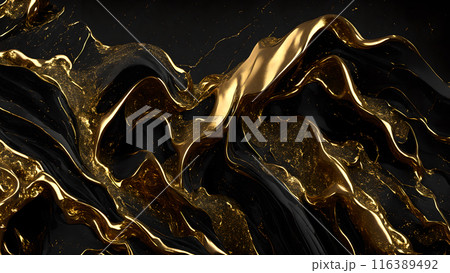 Black marble dusted with fine gold particles. 3d background Black marble dusted with fine gold particles. 3d background 116389492