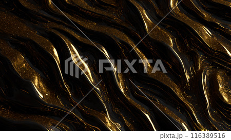 Black marble dusted with fine gold particles. 3d background 116389516