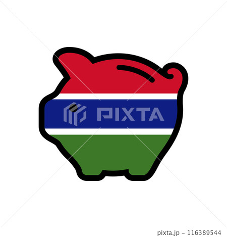 Flag of piggy bank icon, vector symbol. Flag of piggy bank icon, vector symbol. 116389544
