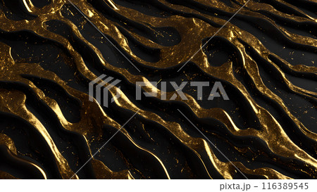 Black marble dusted with fine gold particles. 3d background Black marble dusted with fine gold particles. 3d background 116389545