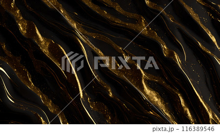 Black marble dusted with fine gold particles. 3d background 116389546