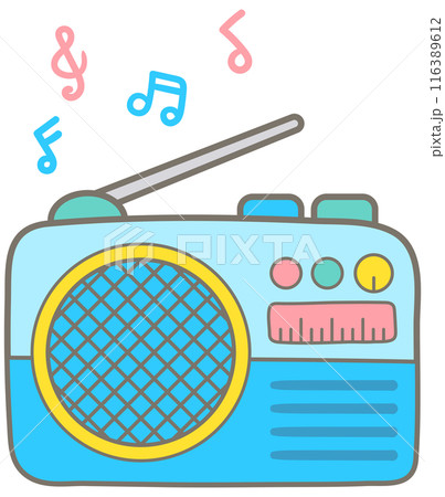 Kid hand drawn cute camping picnic trip element radio Kid hand drawn cute camping picnic trip element radio 116389612