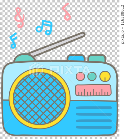 Kid hand drawn cute camping picnic trip element radio Kid hand drawn cute camping picnic trip element radio 116389612