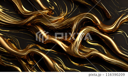 Golden Streaks Bold streaks of gold on a black marble background. 3d background Golden Streaks Bold streaks of gold on a black marble background. 3d background 116390209