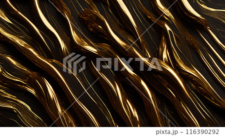 Golden Streaks Bold streaks of gold on a black marble background. 3d background Golden Streaks Bold streaks of gold on a black marble background. 3d background 116390292