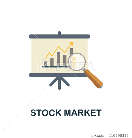 Stock Market flat icon. Colored sign from collection. Creative Stock Market icon illustration for web design, infographics and more Stock Market flat icon. Colored sign from collection. Creative Stock Market icon illustration for web design, infographics and more 116390332