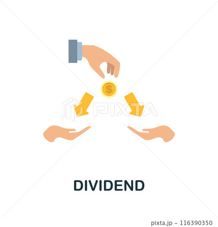 Dividend flat icon. Colored sign from stock market collection. Creative Dividend icon illustration for web design, infographics and more Dividend flat icon. Colored sign from stock market collection. Creative Dividend icon illustration for web design, infographics and more 116390350