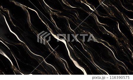 Marble Elegance Polished black marble with subtle golden highlights. 3d background  116390575