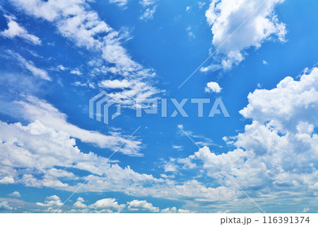 夏の青空と雲 夏の青空と雲 116391374