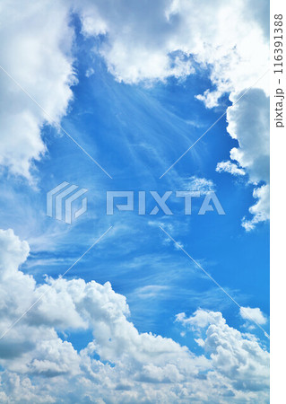 夏の青空と雲 夏の青空と雲 116391388