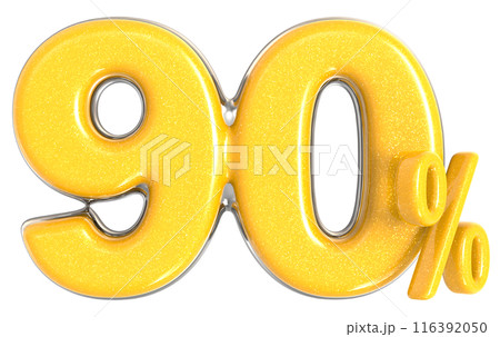 Font With Number Percent 3D Render Gold Font With Number Percent 3D Render Gold 116392050