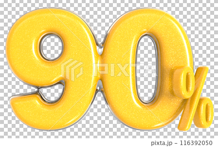 Font With Number Percent 3D Render Gold Font With Number Percent 3D Render Gold 116392050