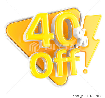 Font With Number Percent 3D Render Gold 116392060