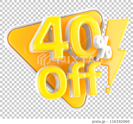 Font With Number Percent 3D Render Gold 116392060